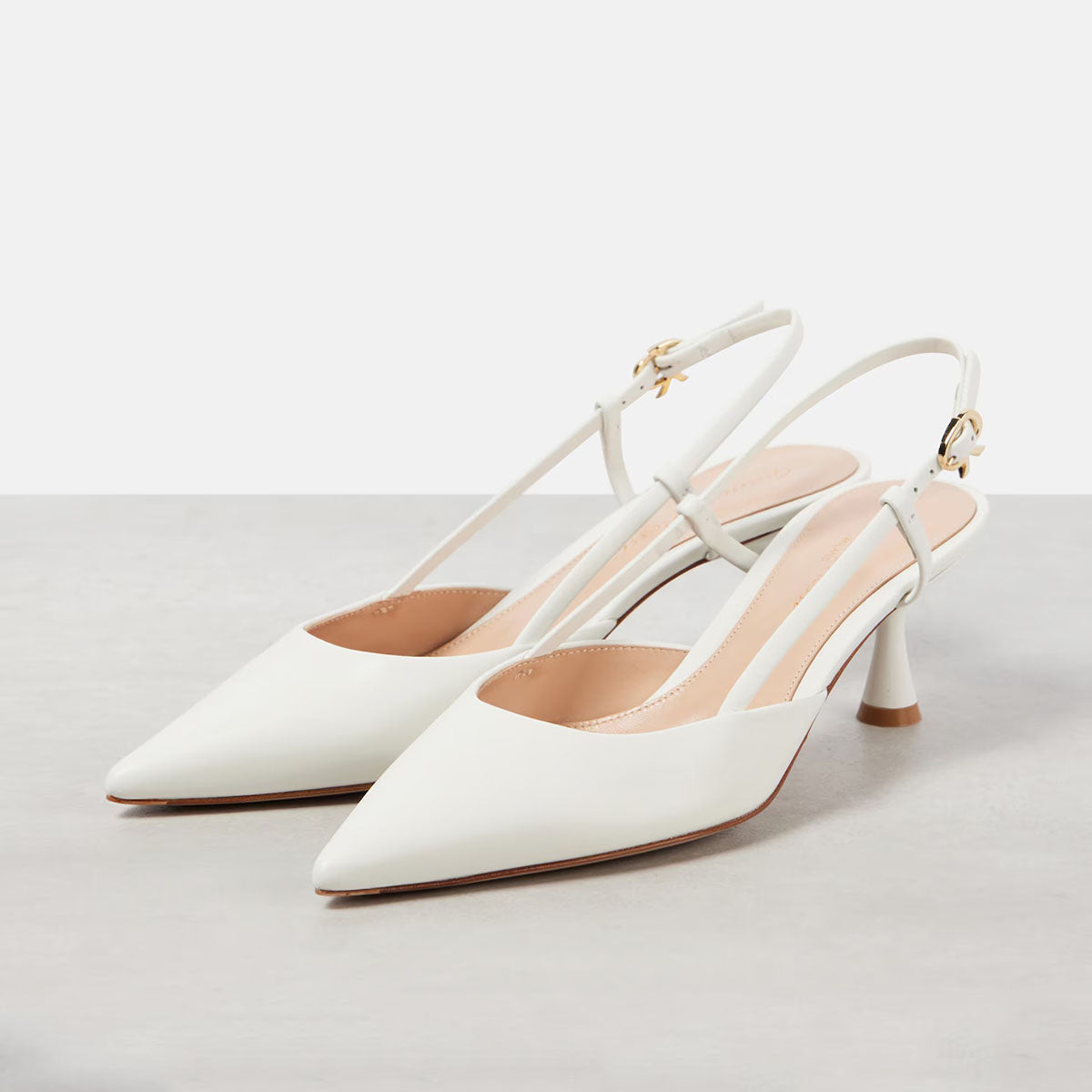 Women's Chocolate Leather Pointed Toe Slingback Heels Corvine