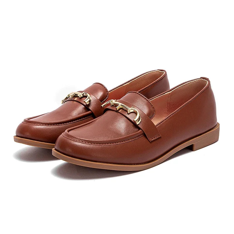 Women's Classic Leather Flat Shoes Corvine