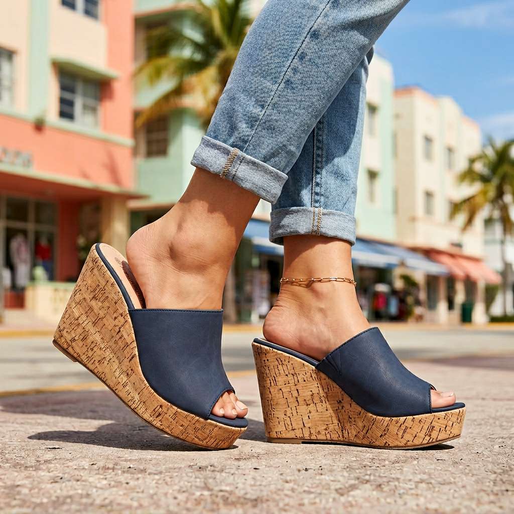 Women's Cork Wedge Heel Sandals Corvine