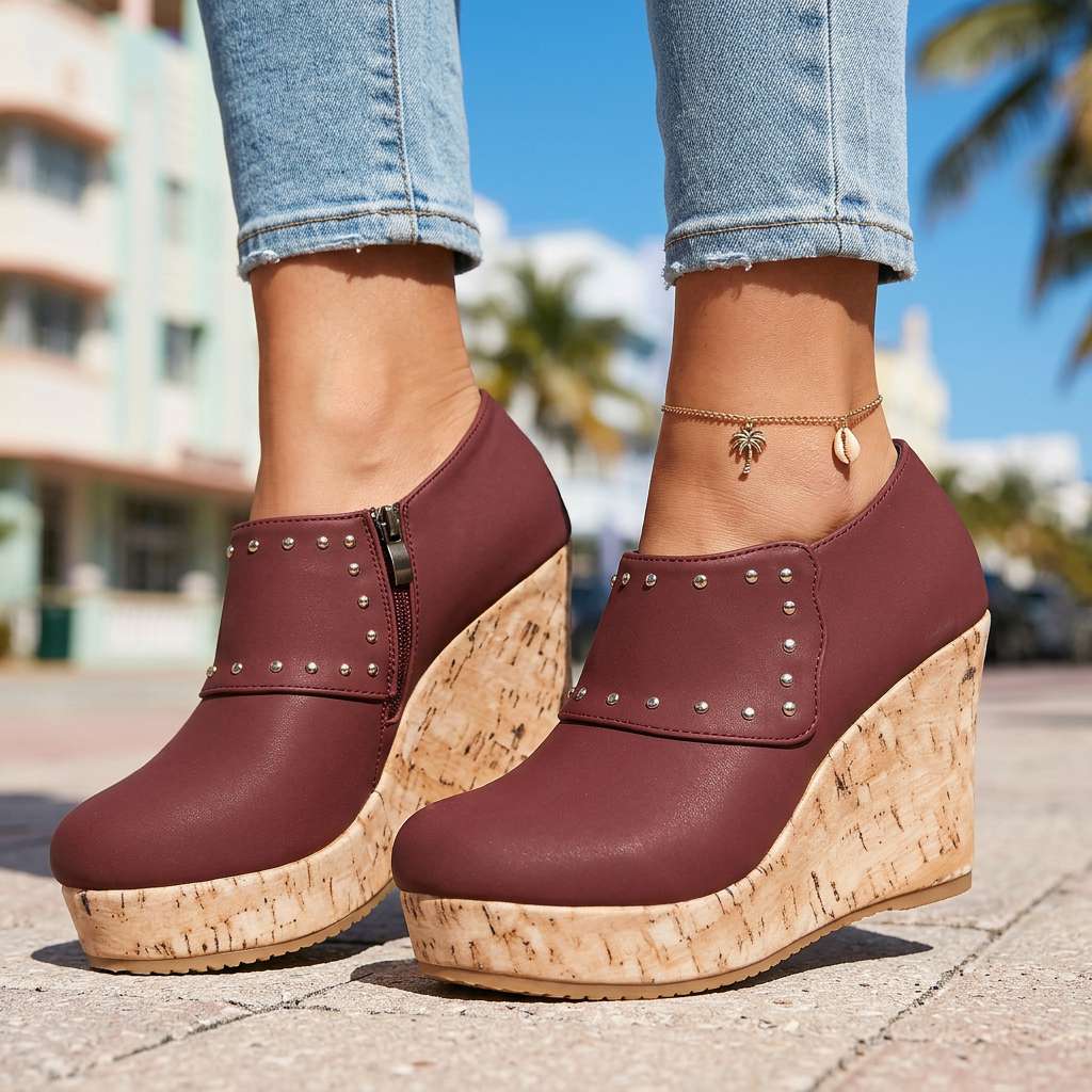 Women's Cork Wedge Heel Shoes Corvine
