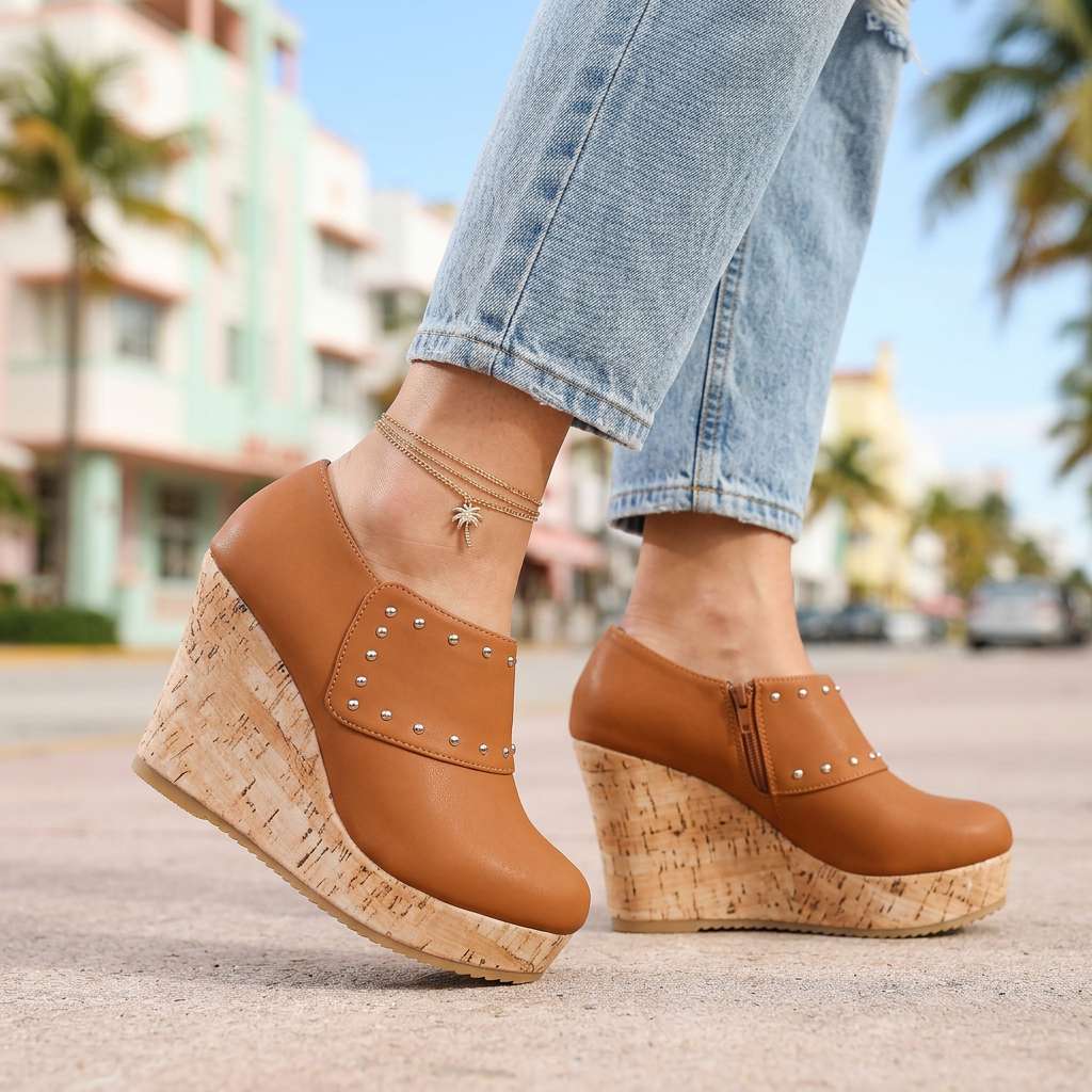 Women's Cork Wedge Heel Shoes Corvine