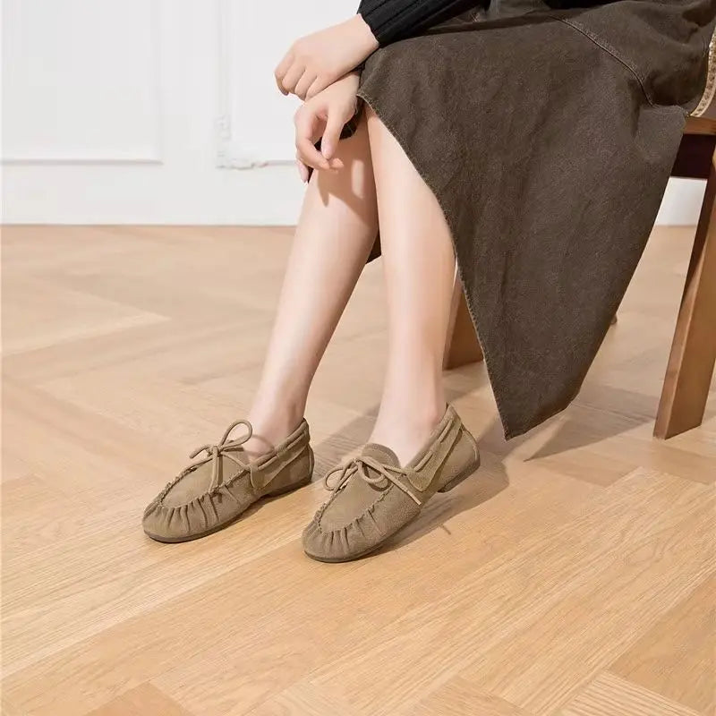 Women's Cow Suede Black Loafers Corvine