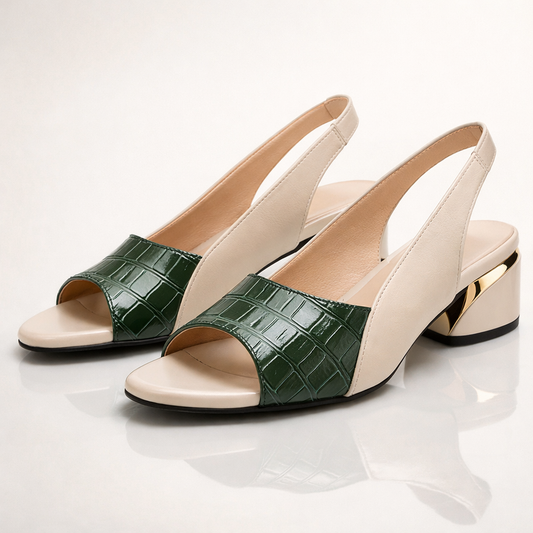 Women's Croc-Embossed Slingback Sandals Corvine