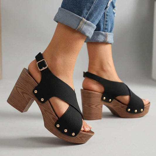 Women's Crossover Design Platform Sandals Corvine