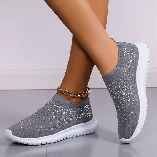 Women's Crystal Embellished Slip-On Trainers Corvine