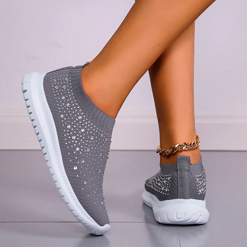 Women's Crystal Embellished Slip-On Trainers Corvine