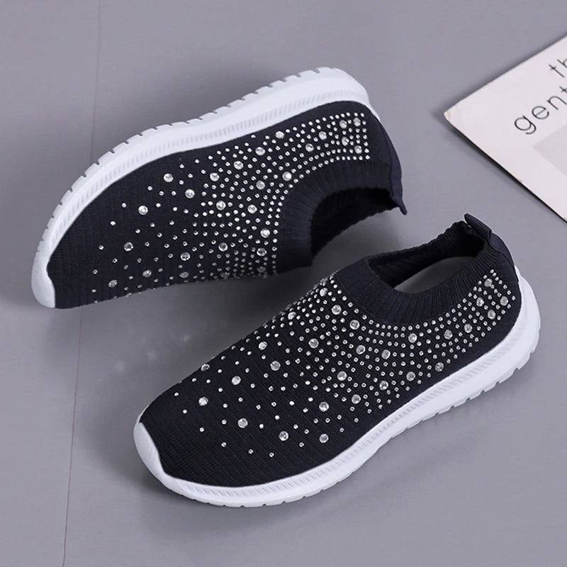 Women's Crystal Embellished Slip-On Trainers Corvine
