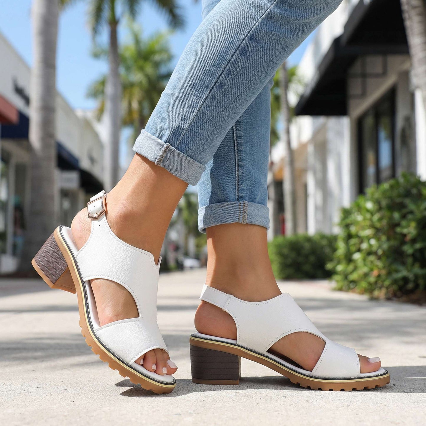 Women's Cushioned Block Heel Sandals Corvine