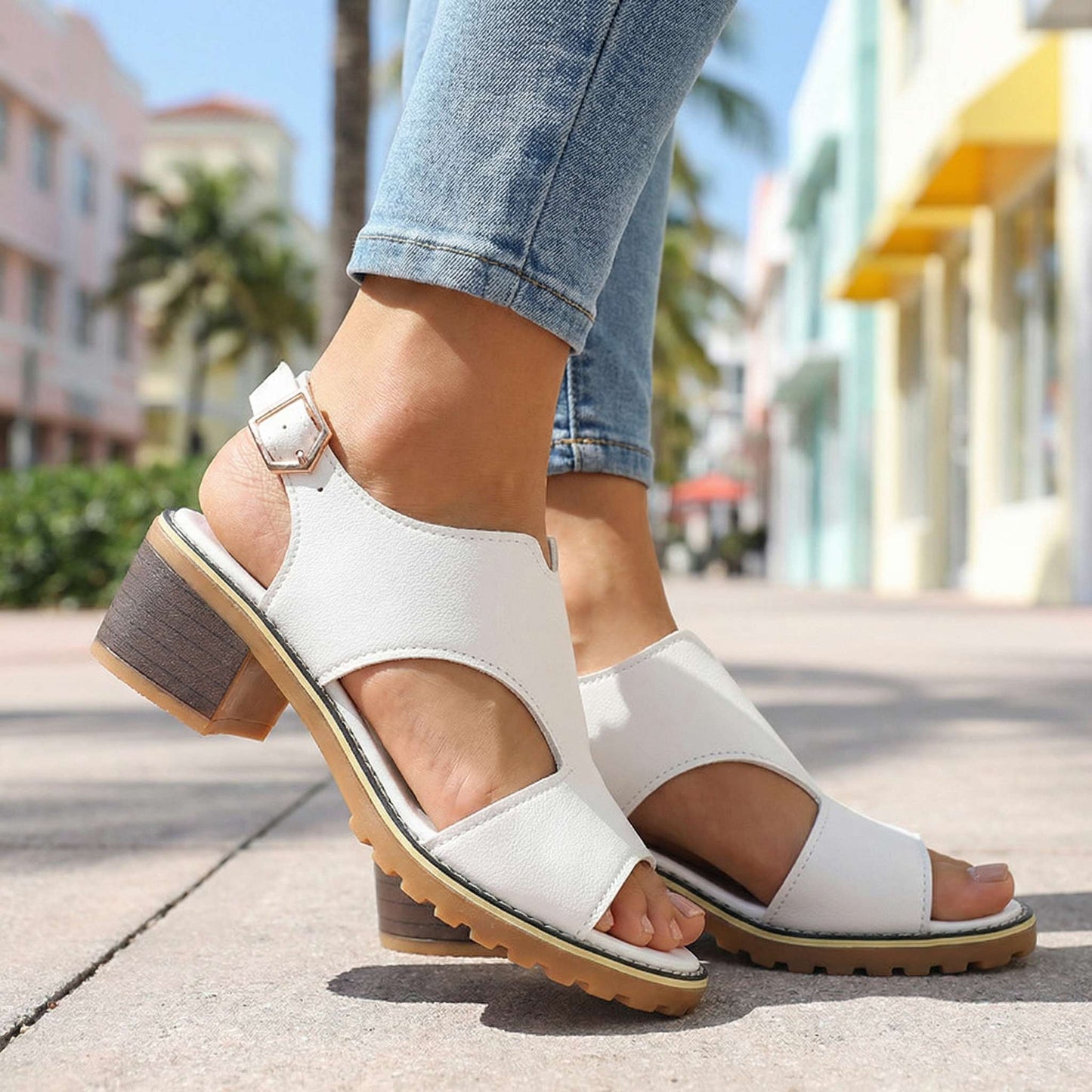 Women's Cushioned Block Heel Sandals Corvine