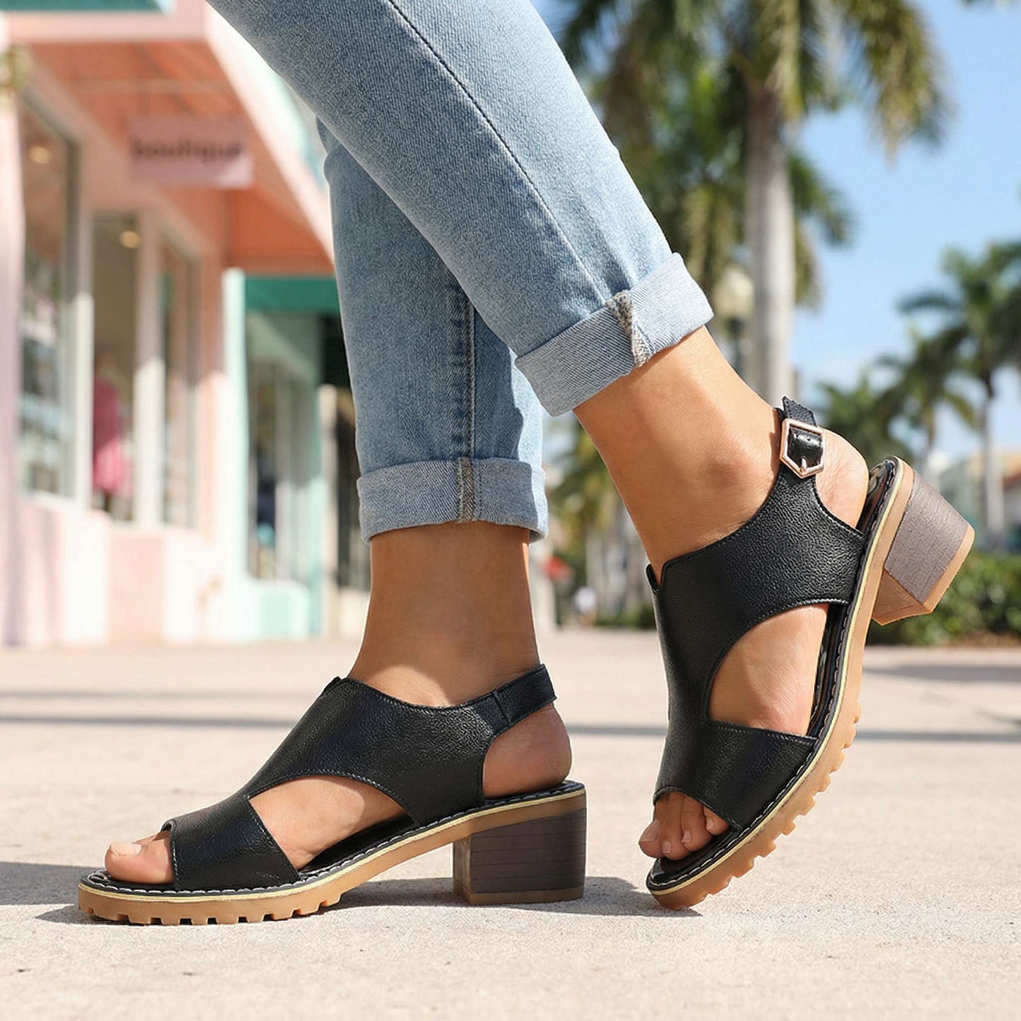 Women's Cushioned Block Heel Sandals Corvine