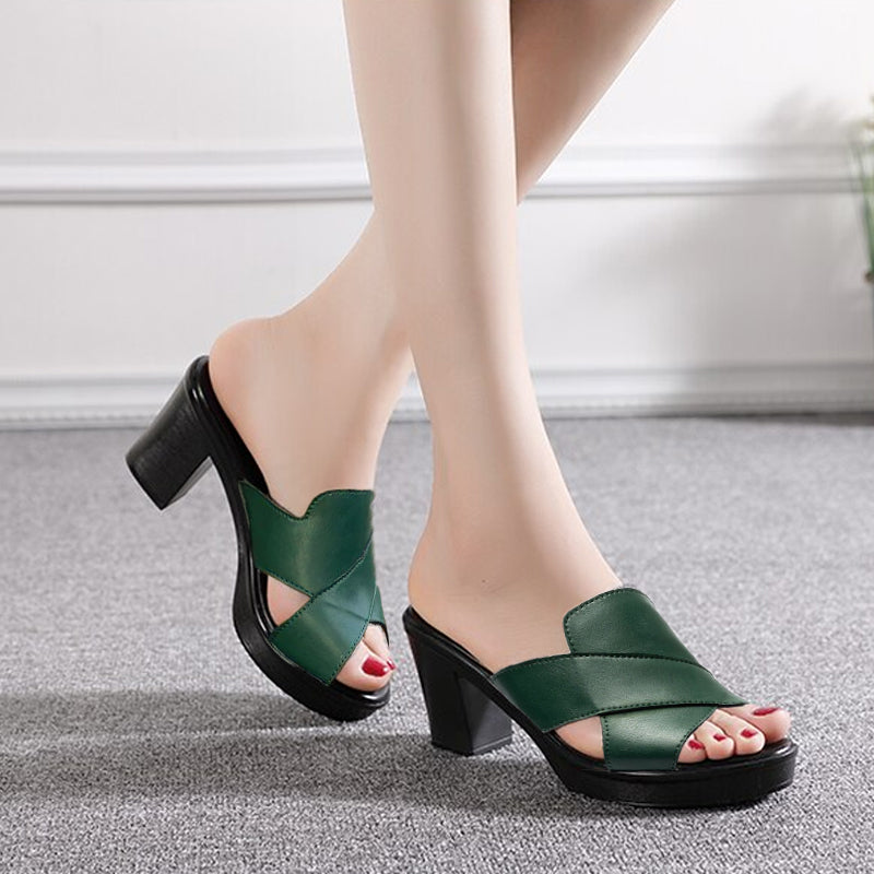 Women's Cushioned Leather Sandals Corvine