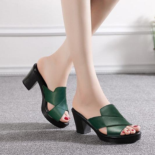 Women's Cushioned Leather Sandals Corvine
