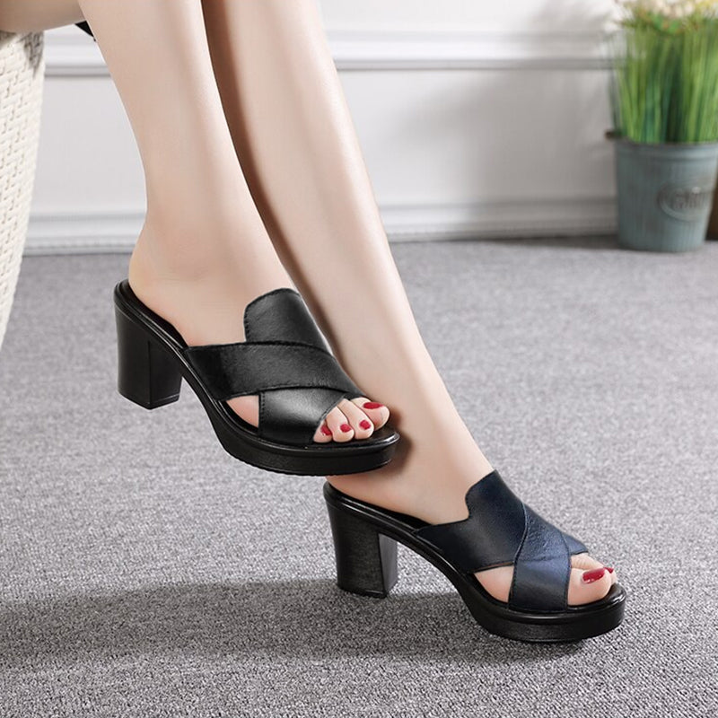 Women's Cushioned Leather Sandals Corvine