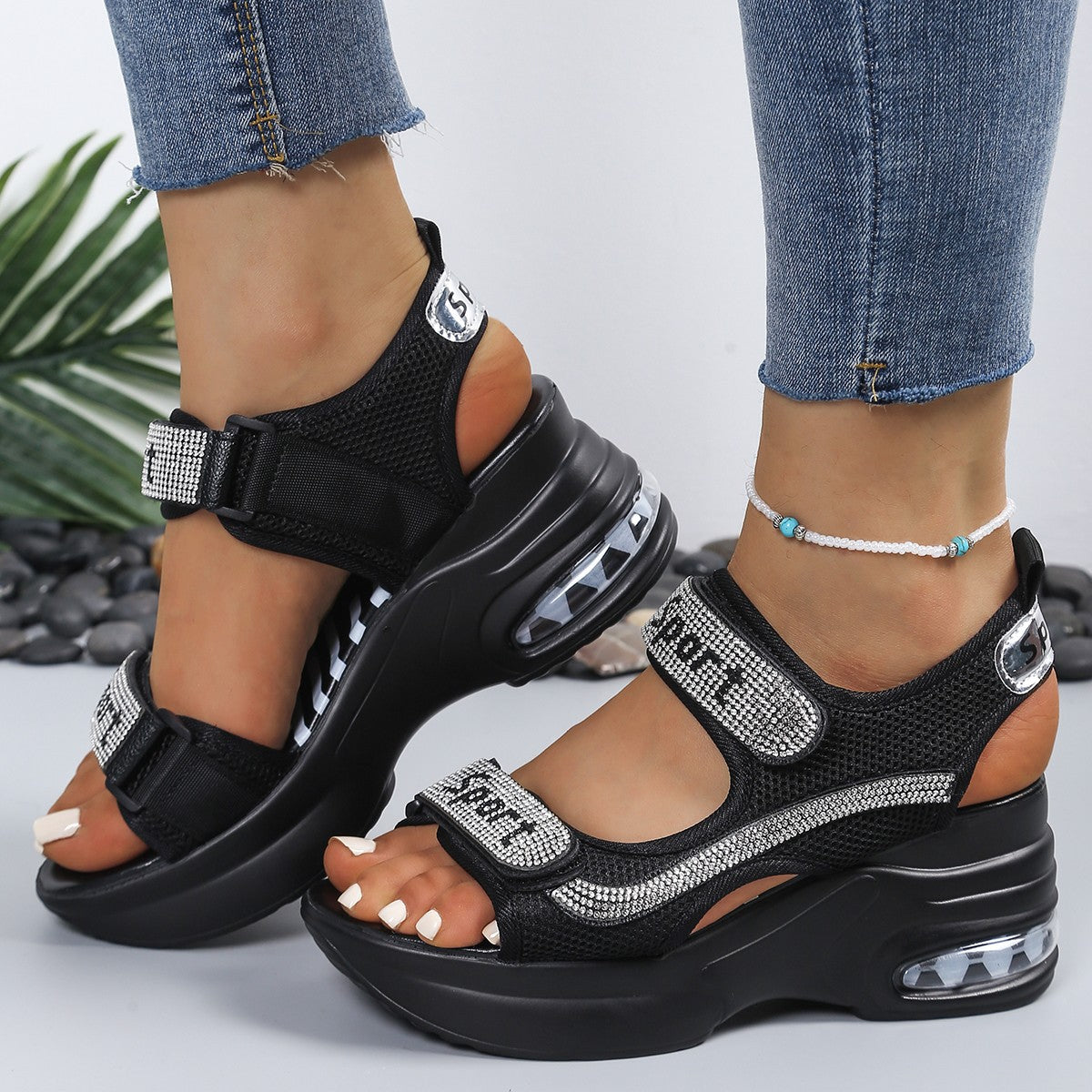 Women's Cushioned Open Toe Platform Sandals Corvine