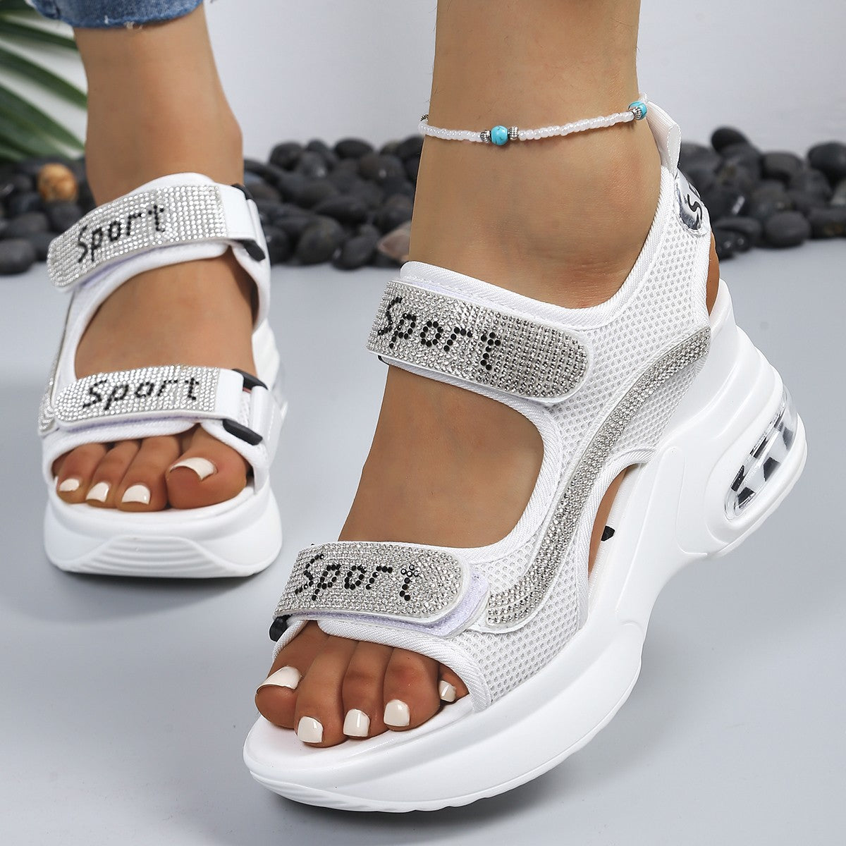 Women's Cushioned Open Toe Platform Sandals Corvine