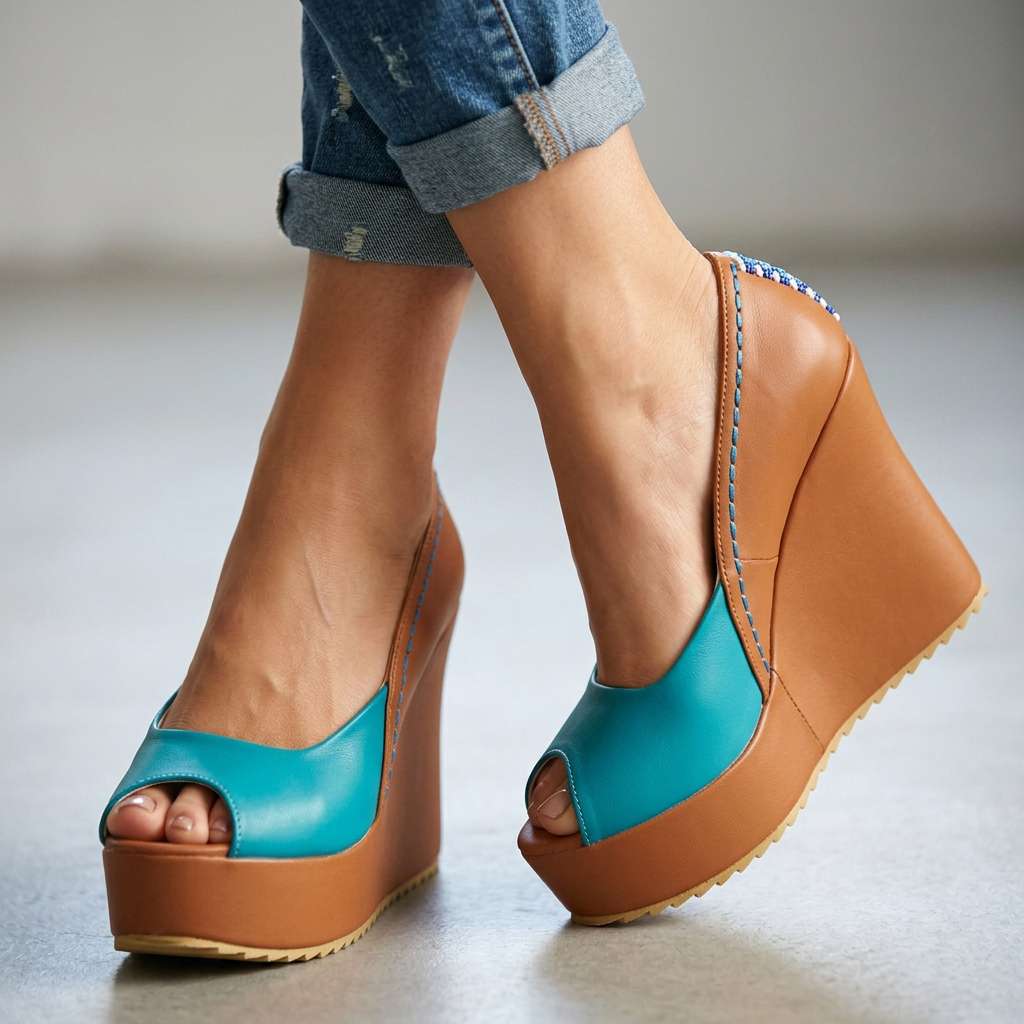 Women's Cushioned Open Toe Wedge Sandals Corvine