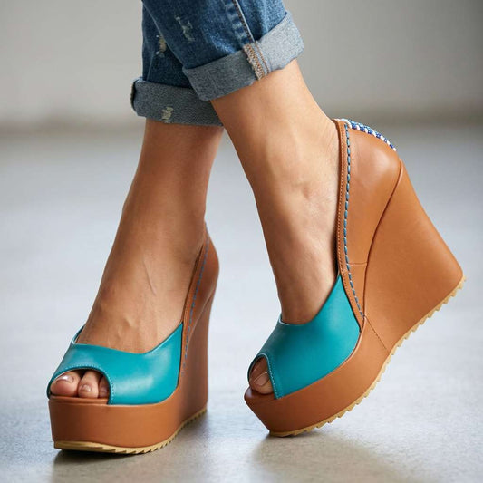 Women's Cushioned Open Toe Wedge Sandals Corvine