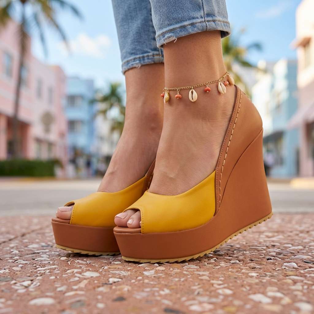 Women's Cushioned Open Toe Wedge Sandals Corvine