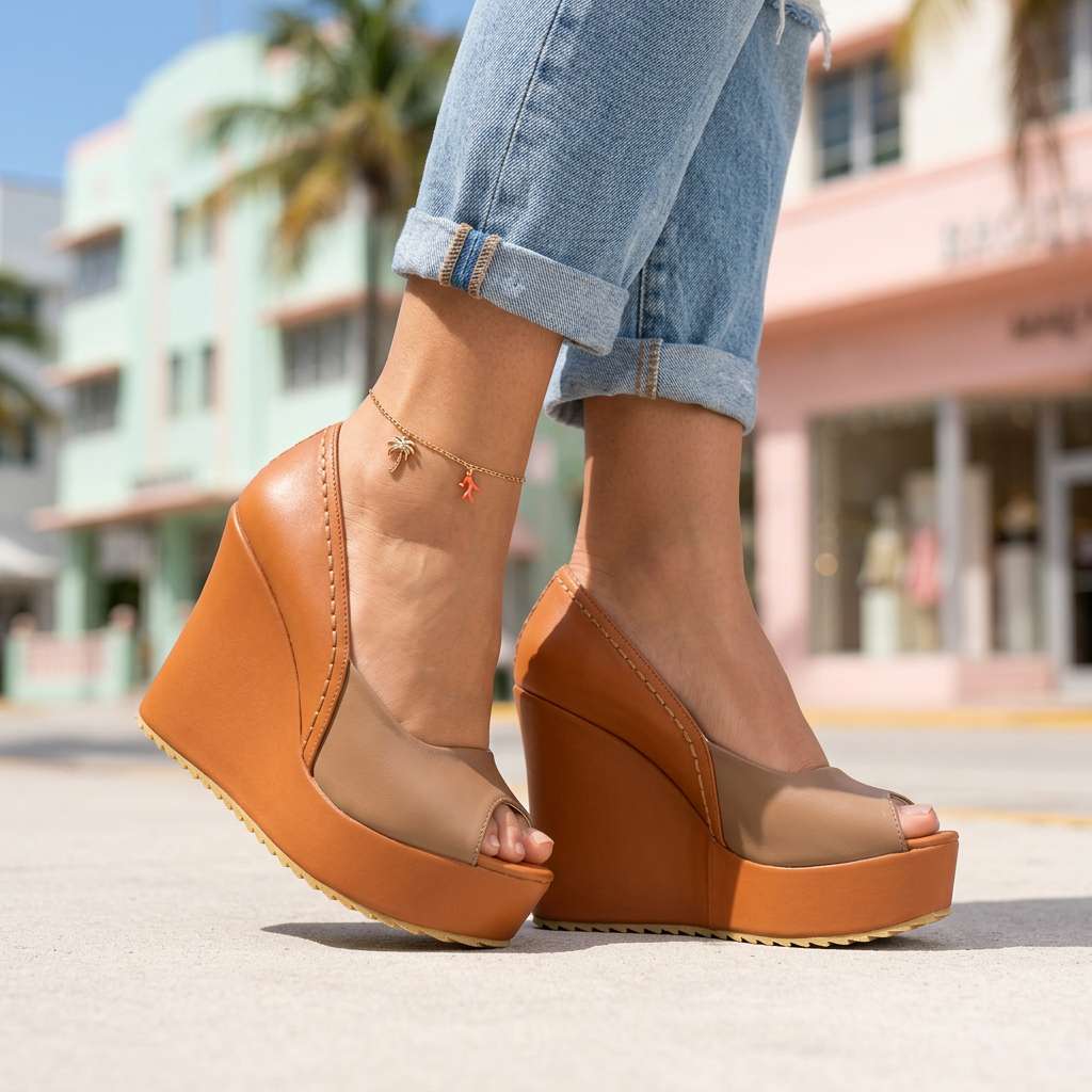 Women's Cushioned Open Toe Wedge Sandals Corvine