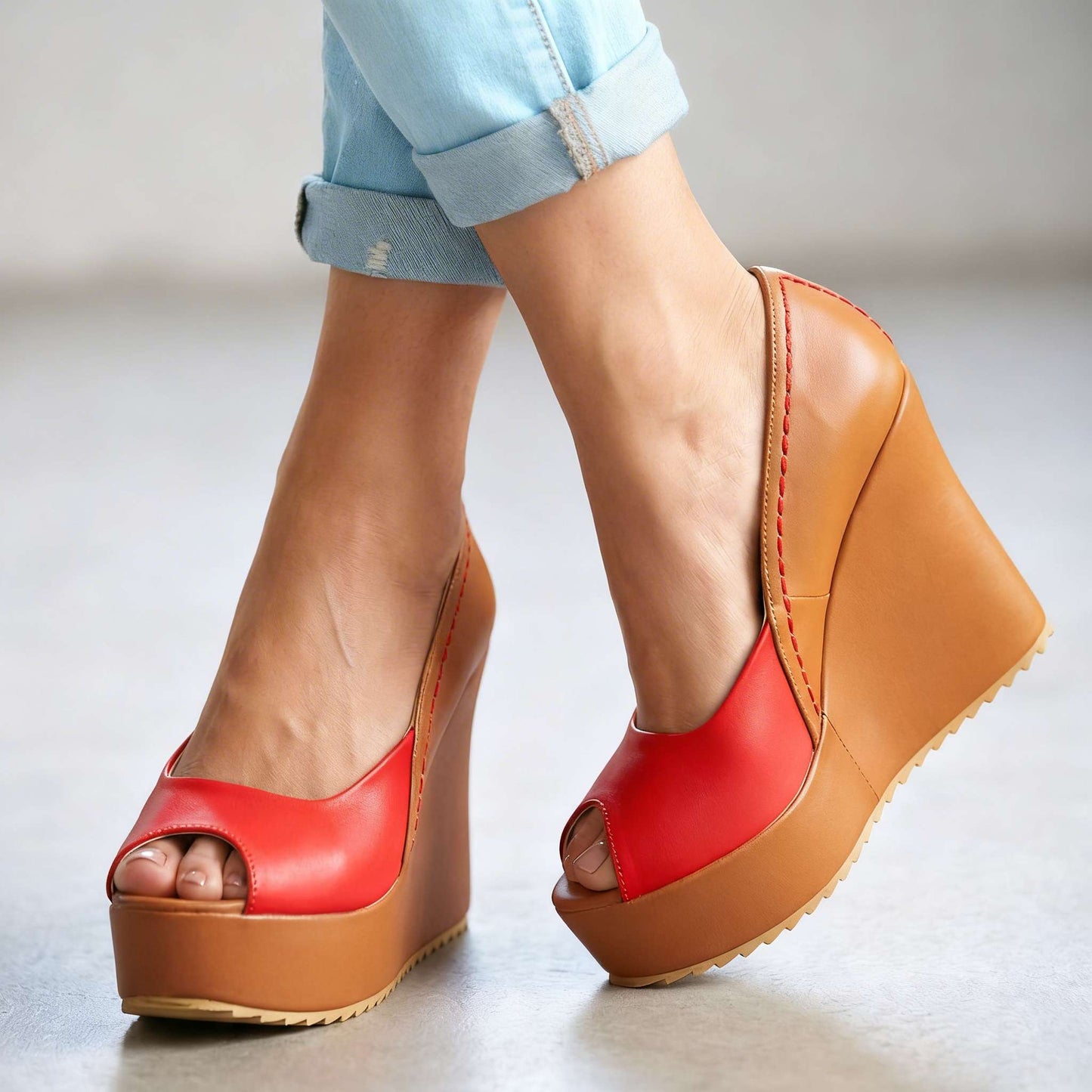 Women's Cushioned Open Toe Wedge Sandals Corvine