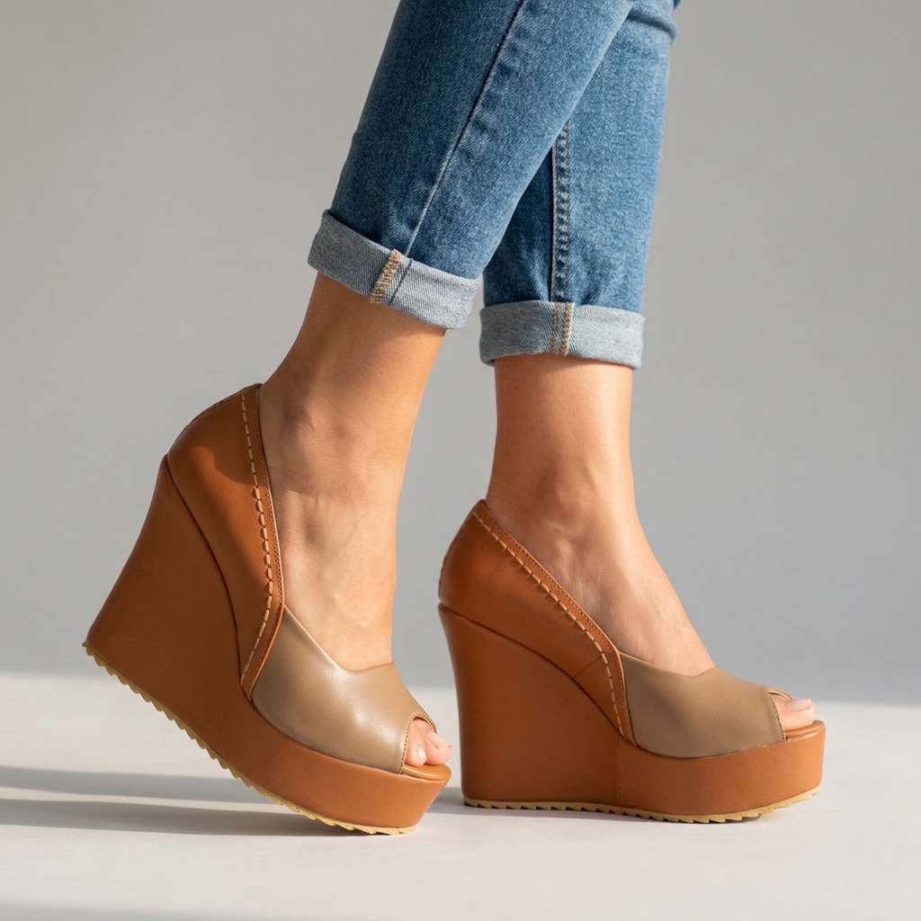 Women's Cushioned Open Toe Wedge Sandals Corvine