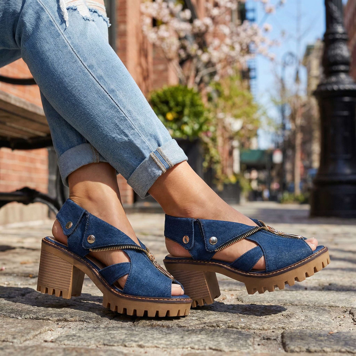 Women's Drop-Down Collar Zip Heels Corvine