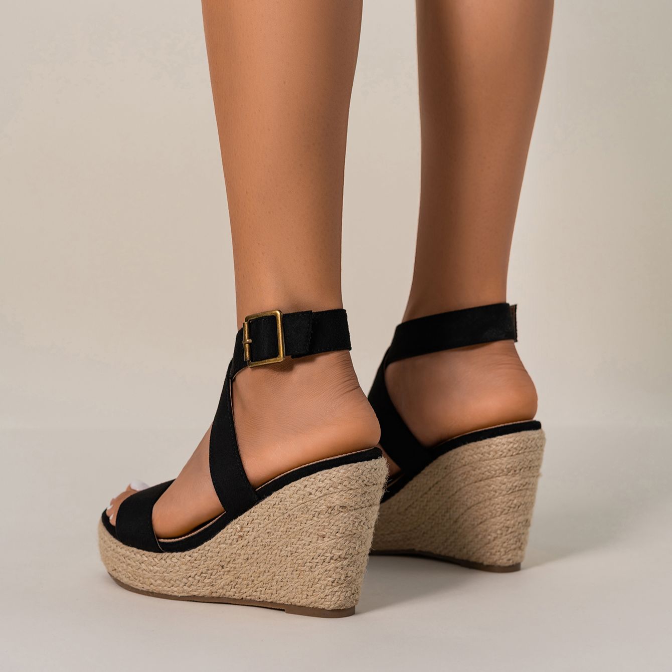 Women's Durable Canvas Espadrille Wedge Sandals Corvine