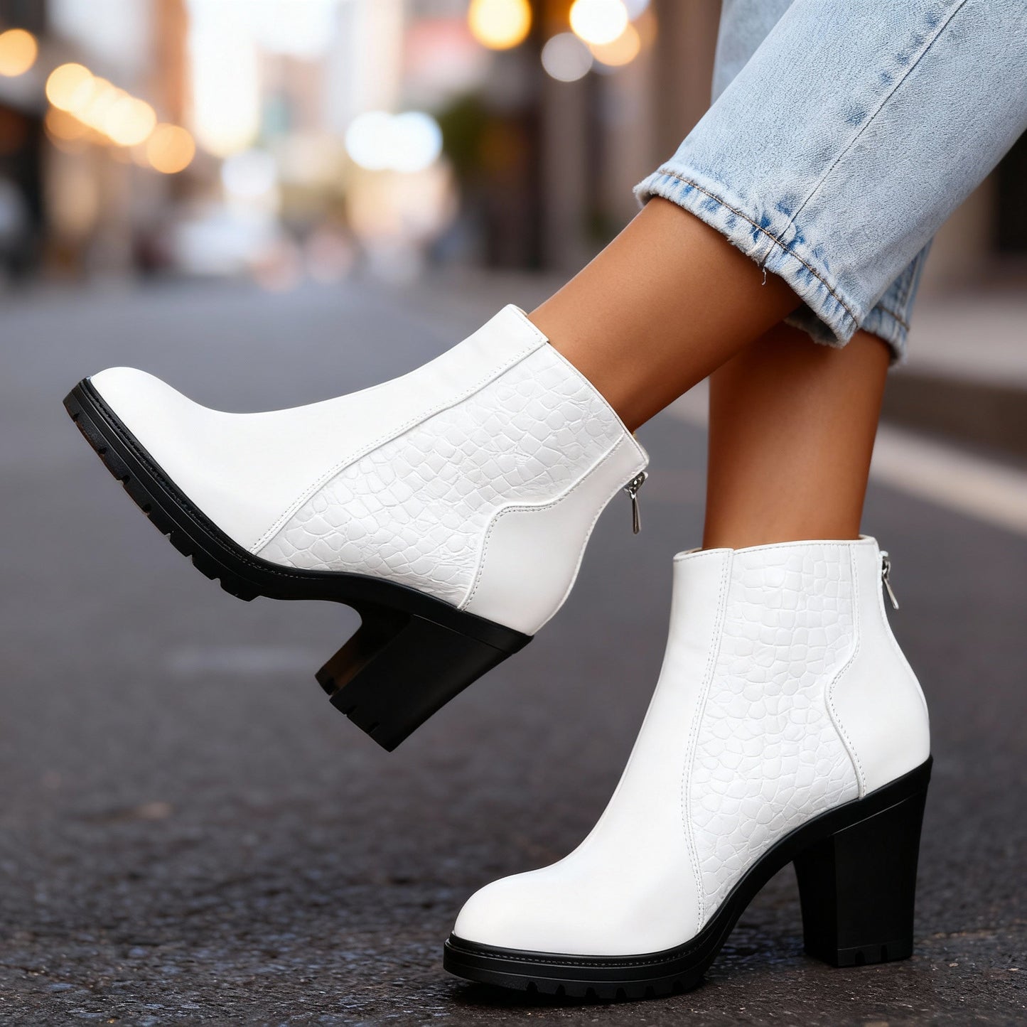 Women's Embossed Leather Chelsea Boots Corvine