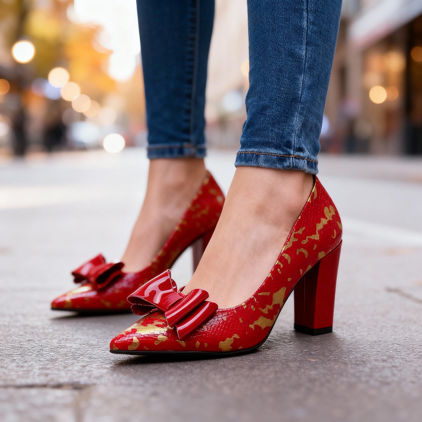 Women's Exotic Textured Pointed Toe Heels Corvine