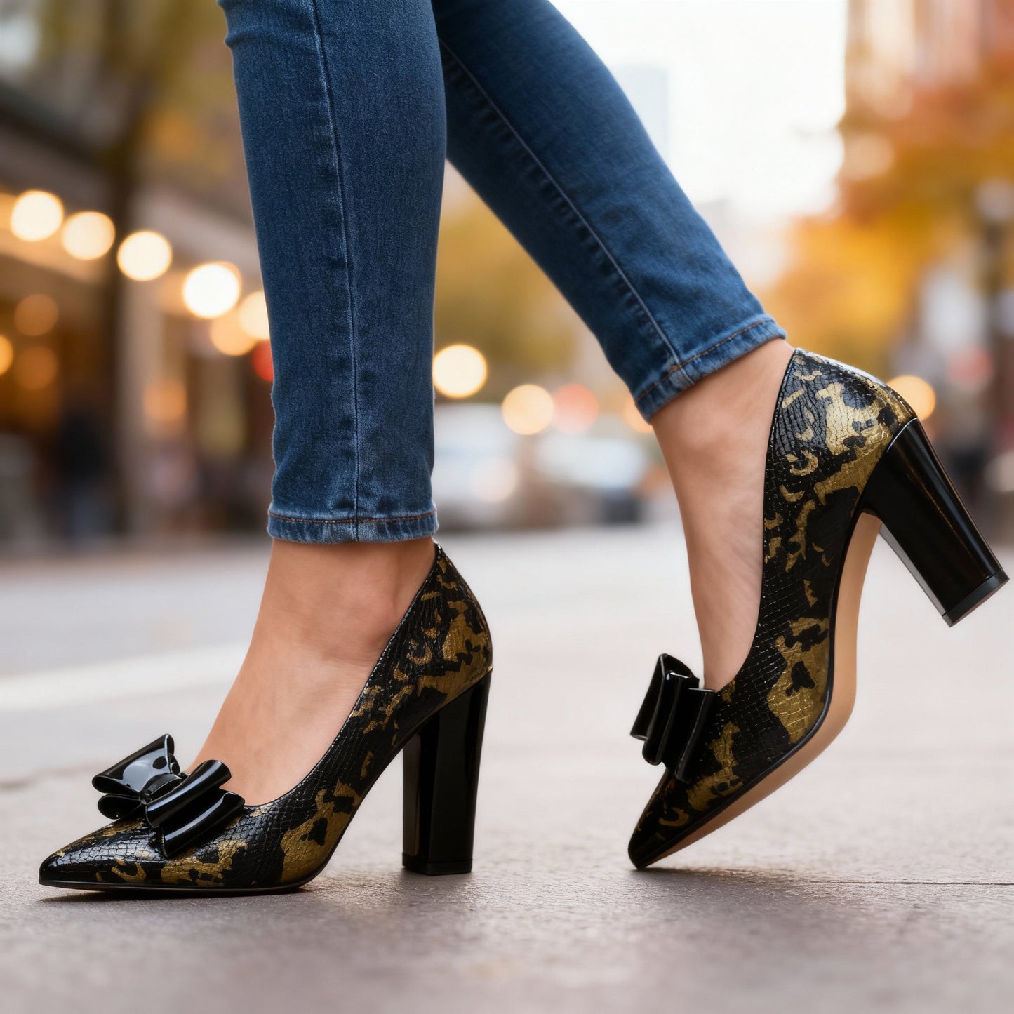 Women's Exotic Textured Pointed Toe Heels Corvine