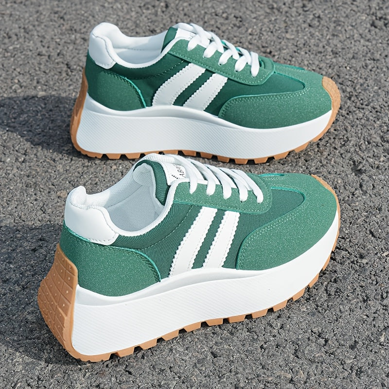 Women's Faux Leather Platform Trainers Corvine