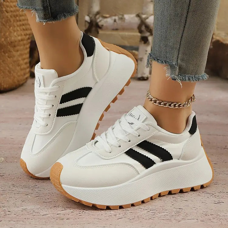 Women's Faux Leather Platform Trainers Corvine