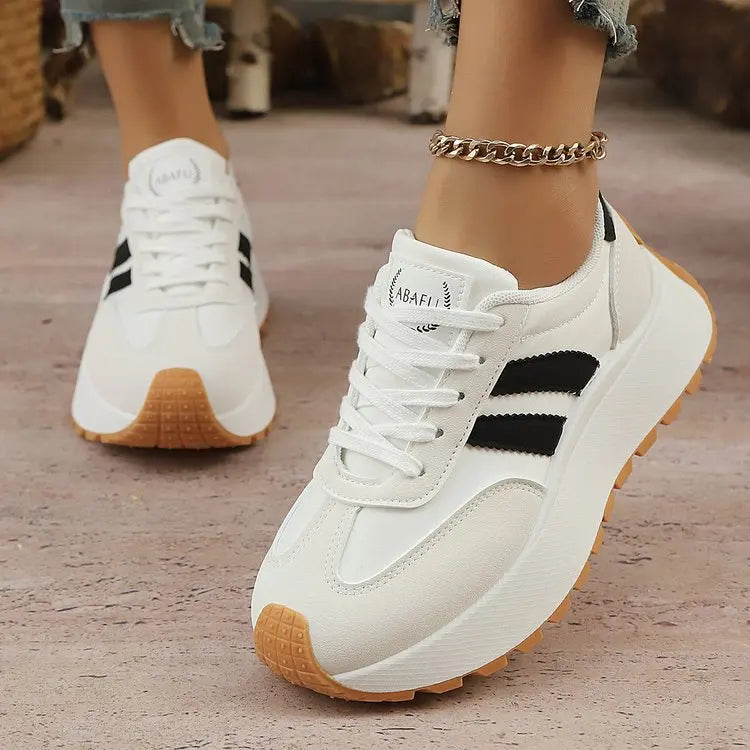 Women's Faux Leather Platform Trainers Corvine