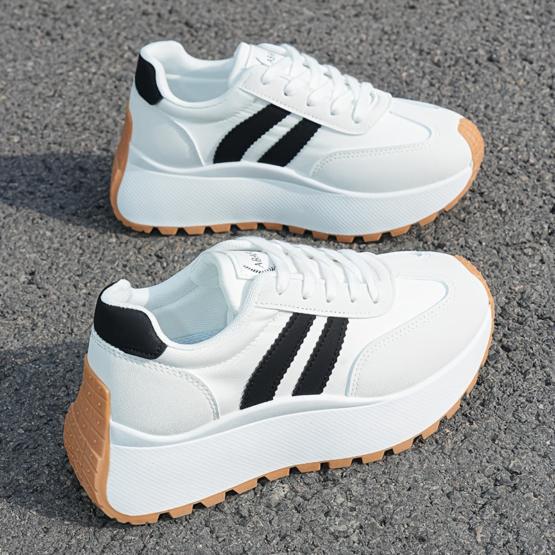 Women's Faux Leather Platform Trainers Corvine