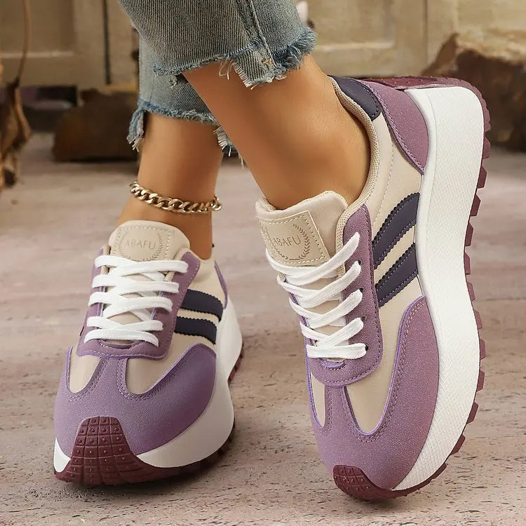 Women's Faux Leather Platform Trainers Corvine