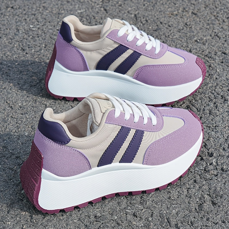 Women's Faux Leather Platform Trainers Corvine