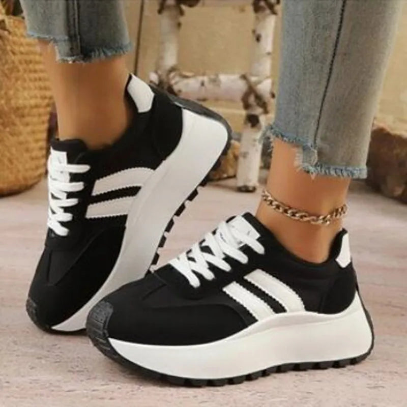 Women's Faux Leather Platform Trainers Corvine
