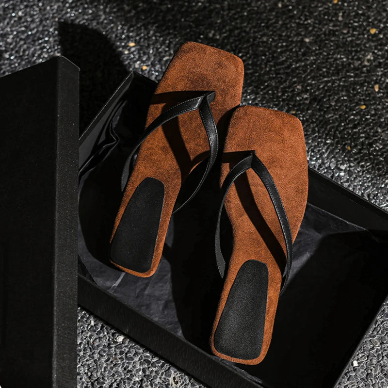 Women's Faux Suede Black Wedge Sandals Corvine