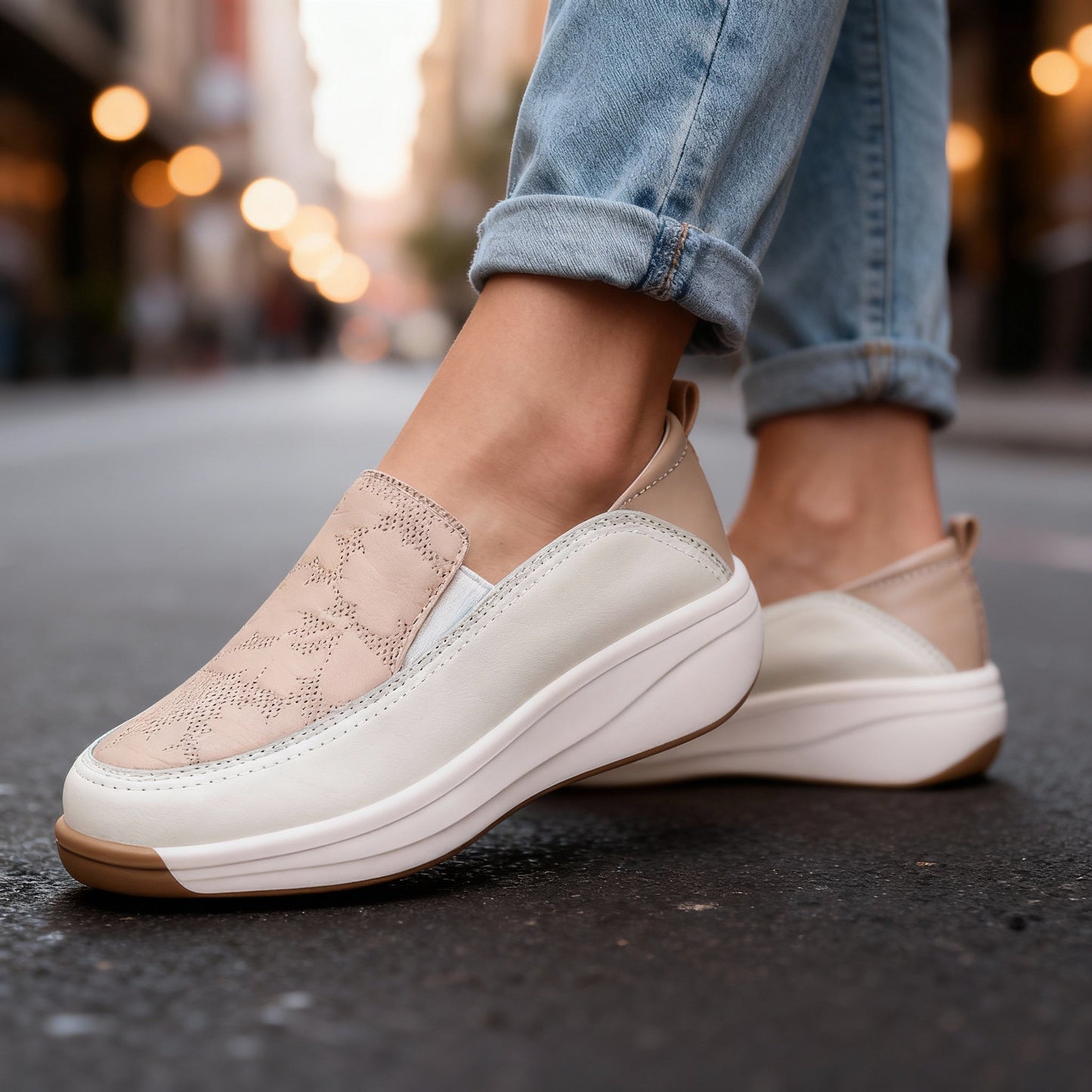 Women's Floral-Embossed Vegan Leather Loafers Corvine