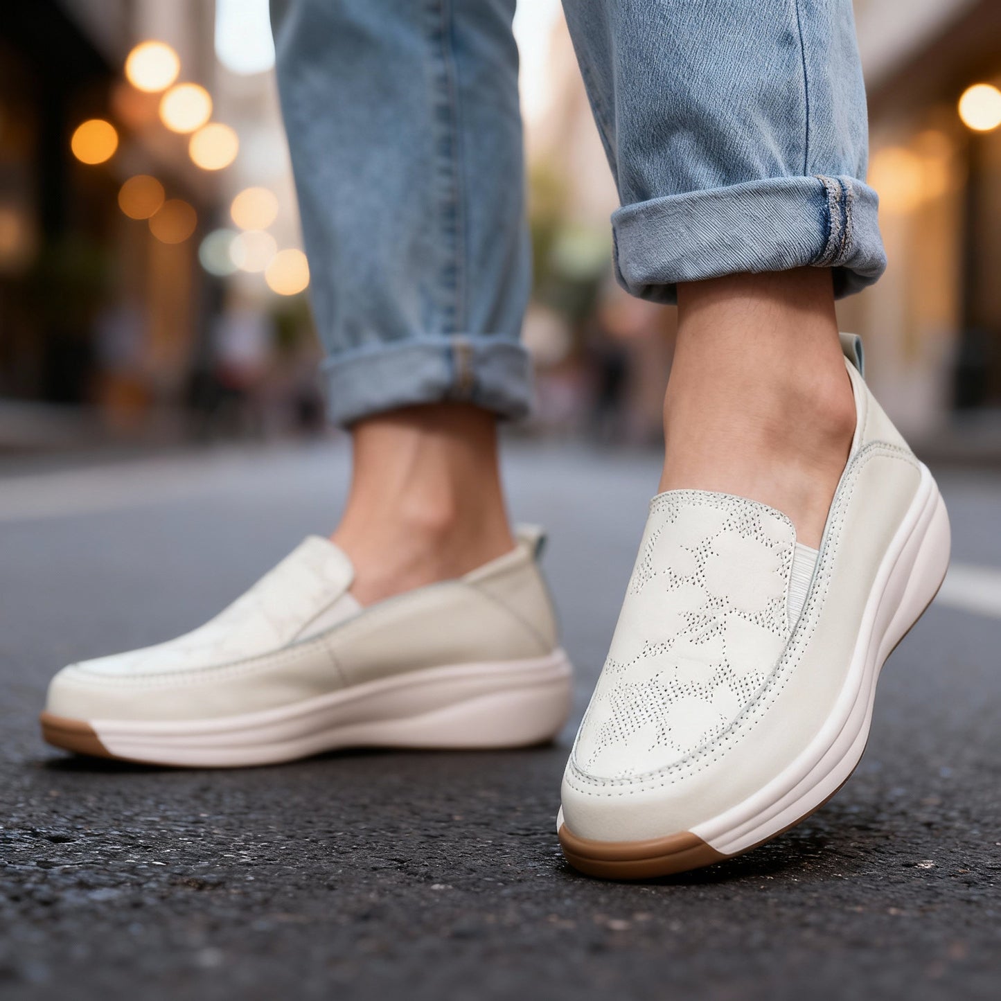 Women's Floral-Embossed Vegan Leather Loafers Corvine