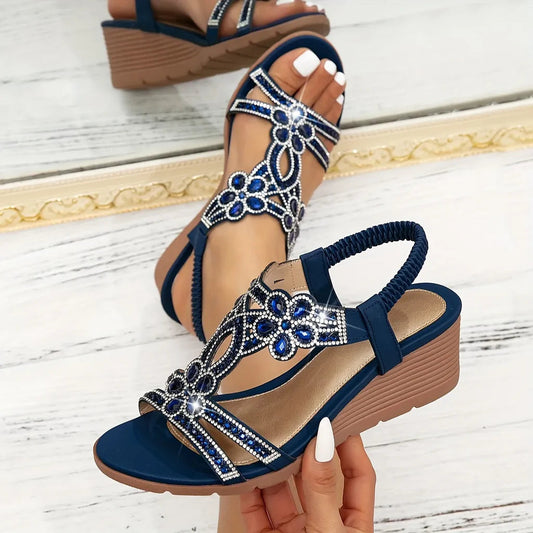 Women's Floral Print Wedge Sandals Corvine
