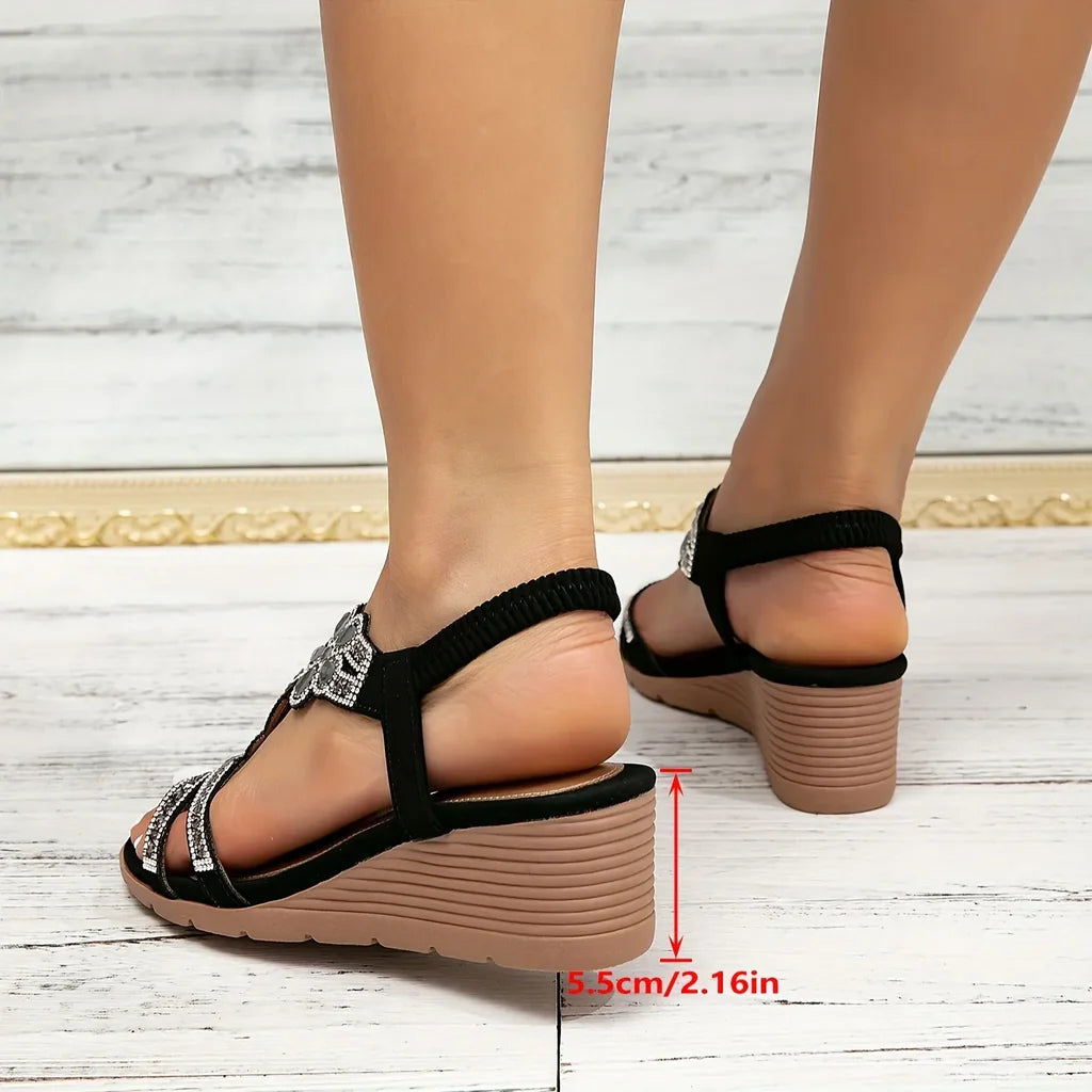 Women's Floral Print Wedge Sandals Corvine