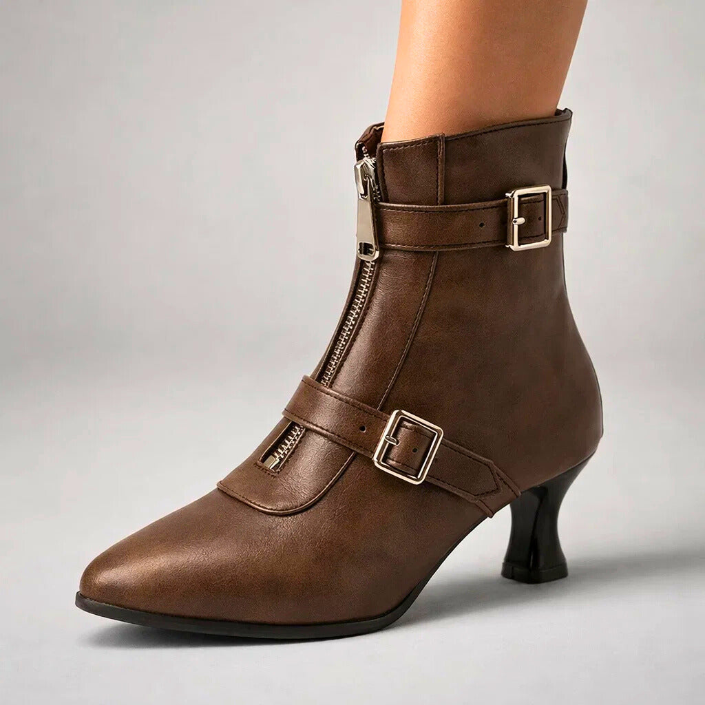 Women's Genuine Leather Black Ankle Boots Corvine