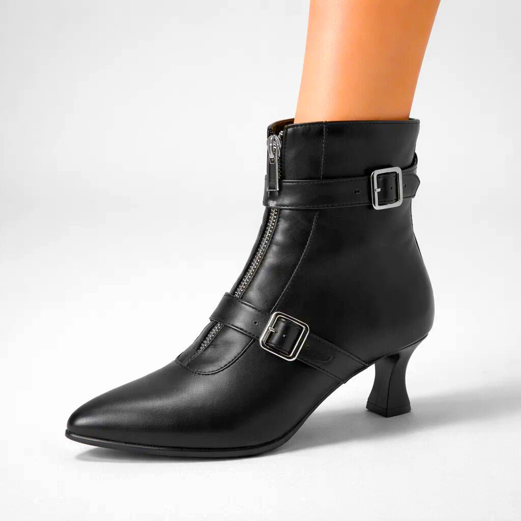 Women's Genuine Leather Black Ankle Boots Corvine