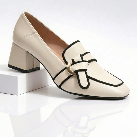 Women's Genuine Leather Black Loafers Corvine