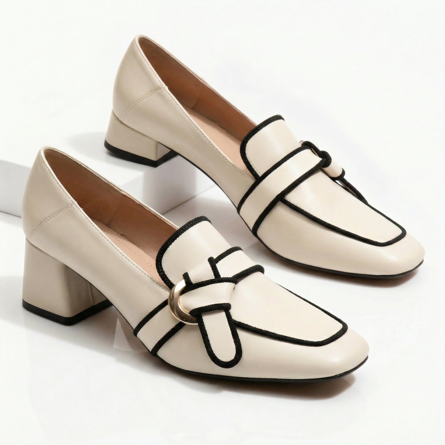 Women's Genuine Leather Black Loafers Corvine