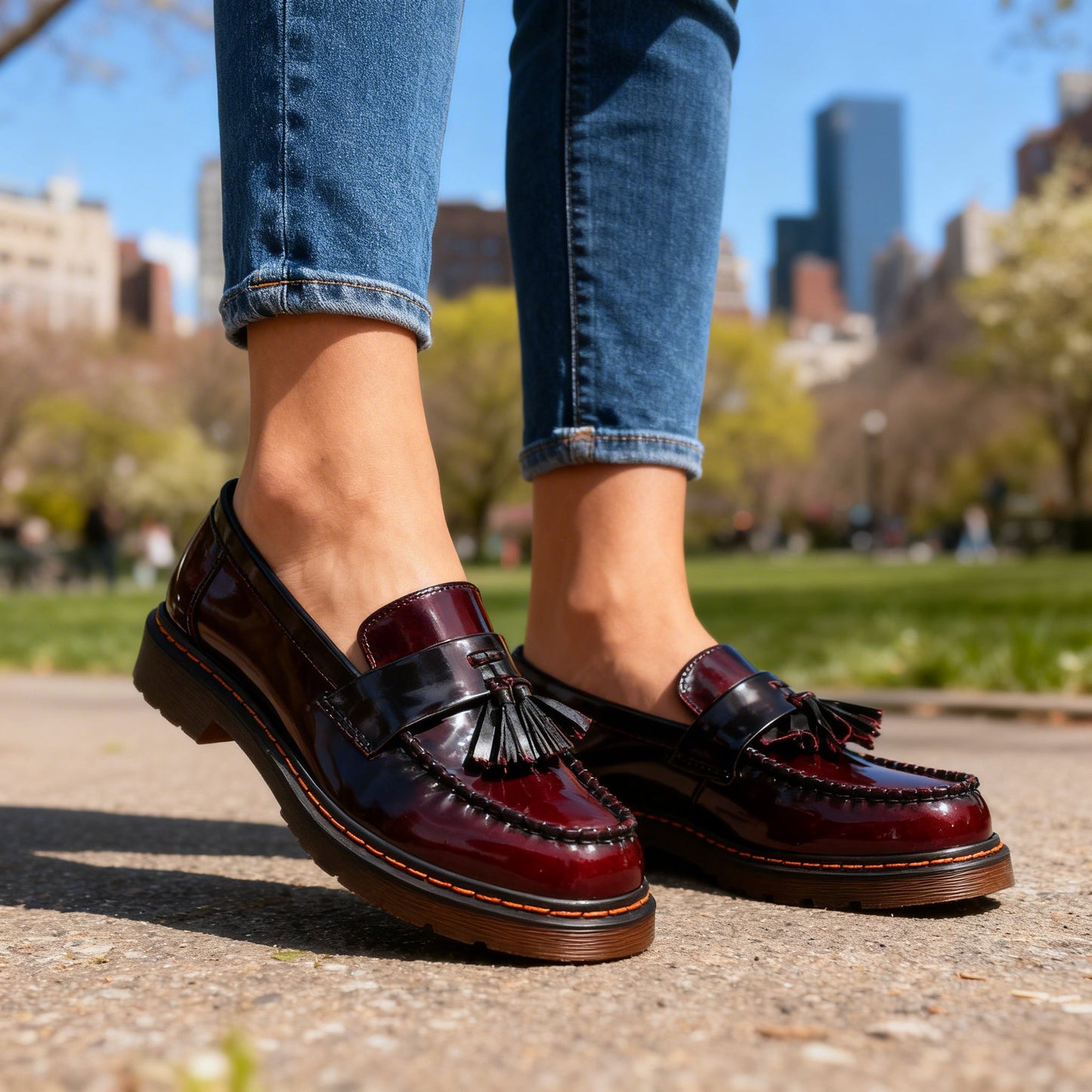 Women's Genuine Leather Black Loafers Corvine