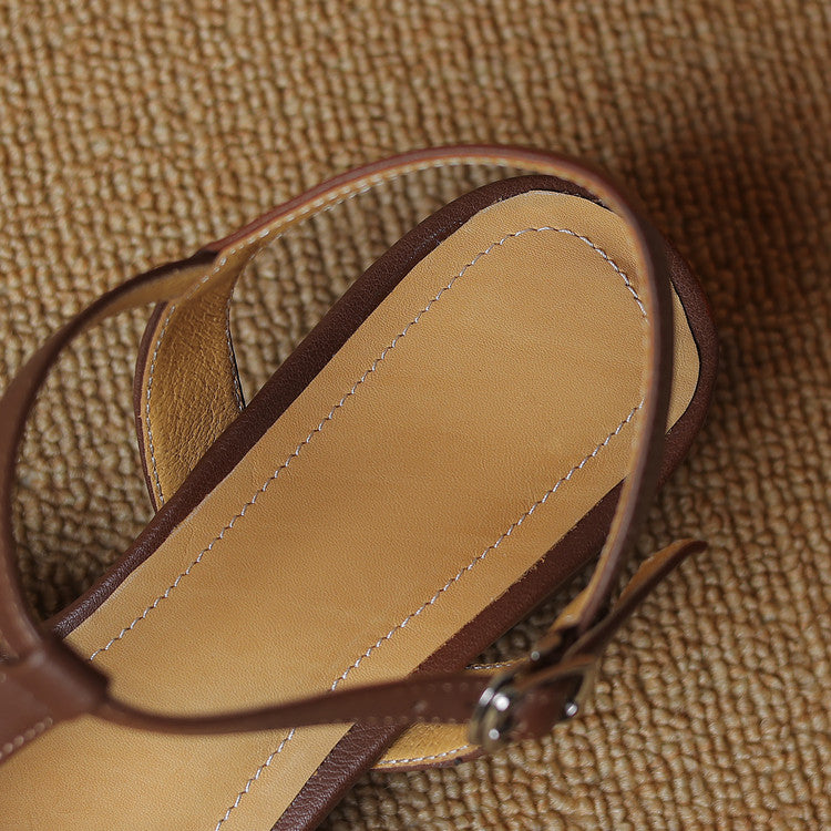 Women's Genuine Leather Braided Heels Corvine
