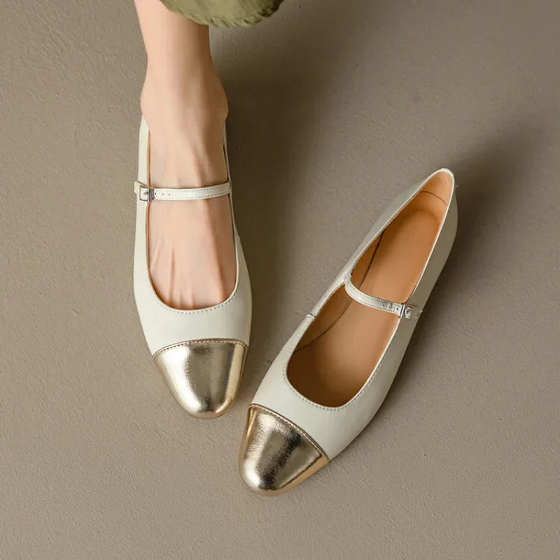 Women's Genuine Leather Mary Jane Flats Corvine