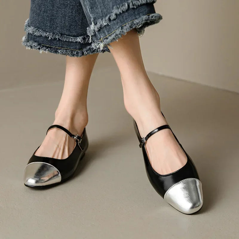 Women's Genuine Leather Mary Jane Flats Corvine